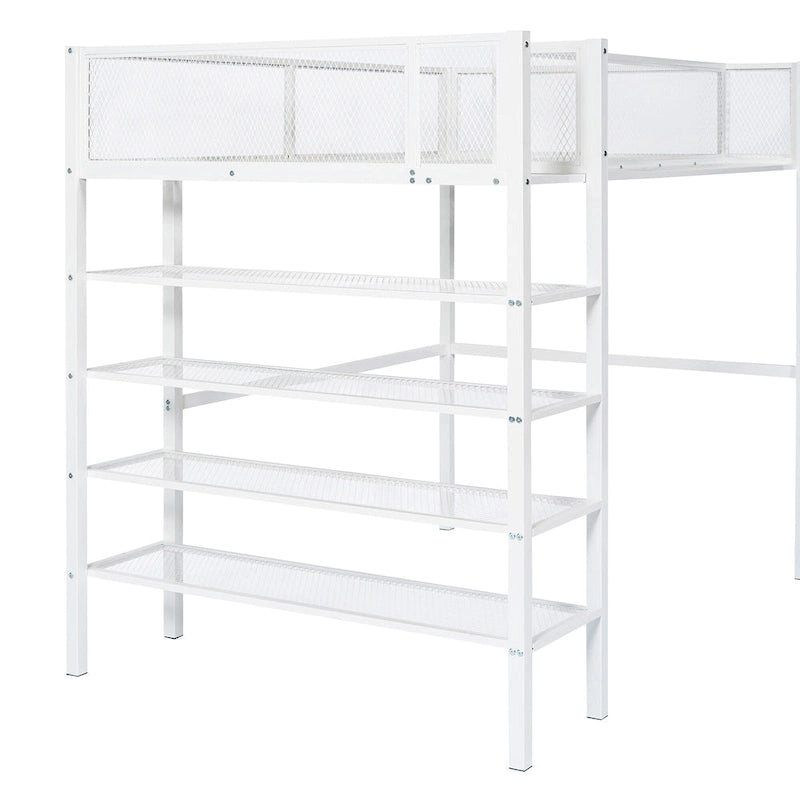 Cama alta de metal de tamaño Twin