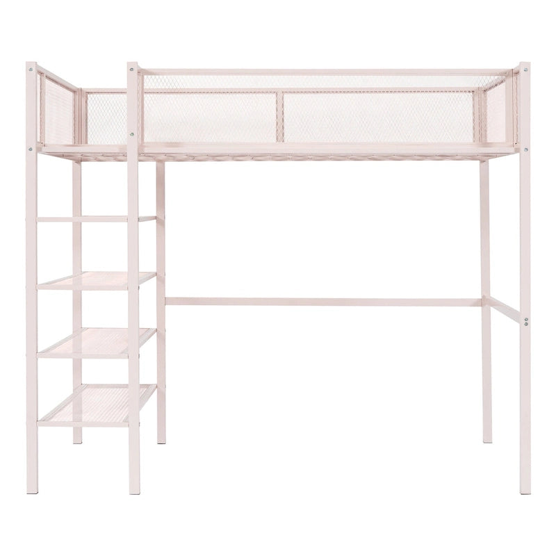 Cama alta de metal de tamaño Twin