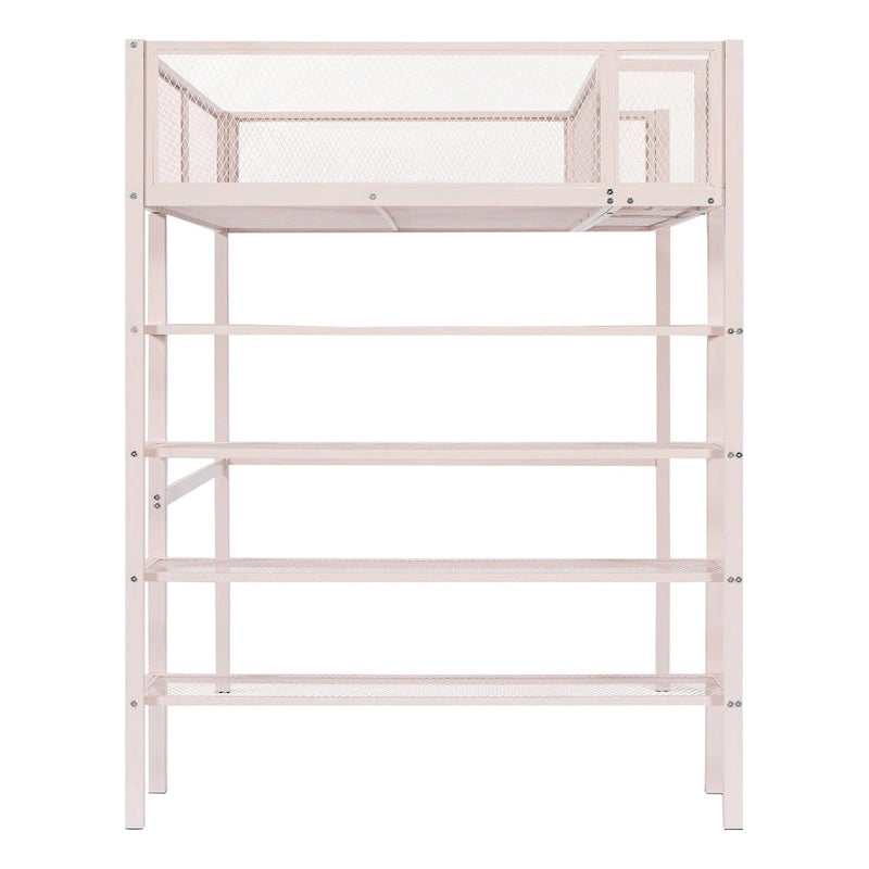 Cama alta de metal de tamaño Twin