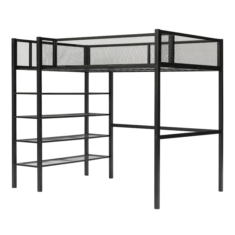 Cama alta de metal de tamaño Twin