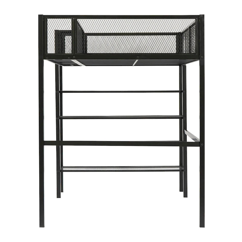 Cama alta de metal de tamaño Twin