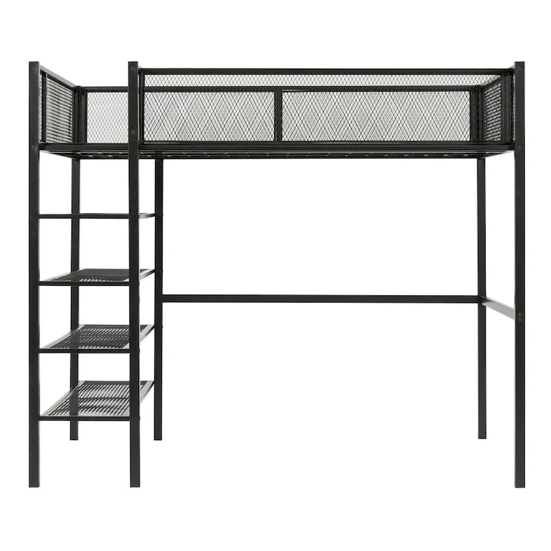 Cama alta de metal de tamaño Twin