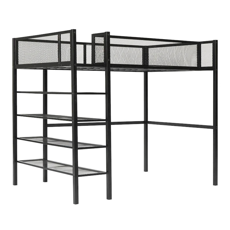 Cama alta de metal de tamaño Twin