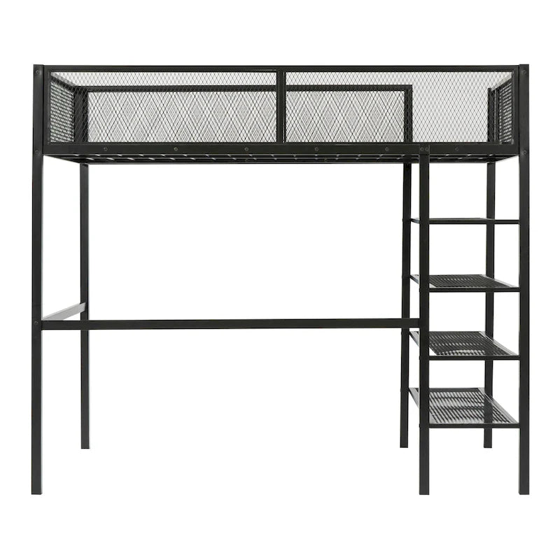 Cama alta de metal de tamaño Twin