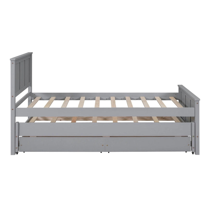 Cama con plataforma, cama nido y cajones