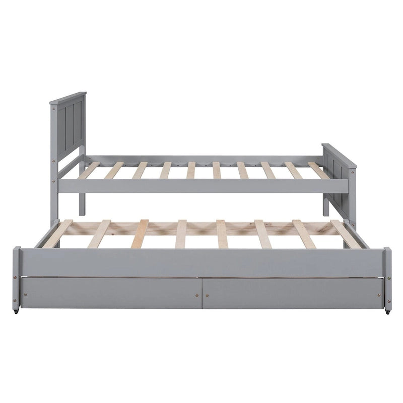 Cama con plataforma, cama nido y cajones