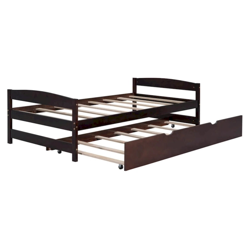 Podestbett in Twin-Größe mit ausziehbarem Bett in Twin-Größe