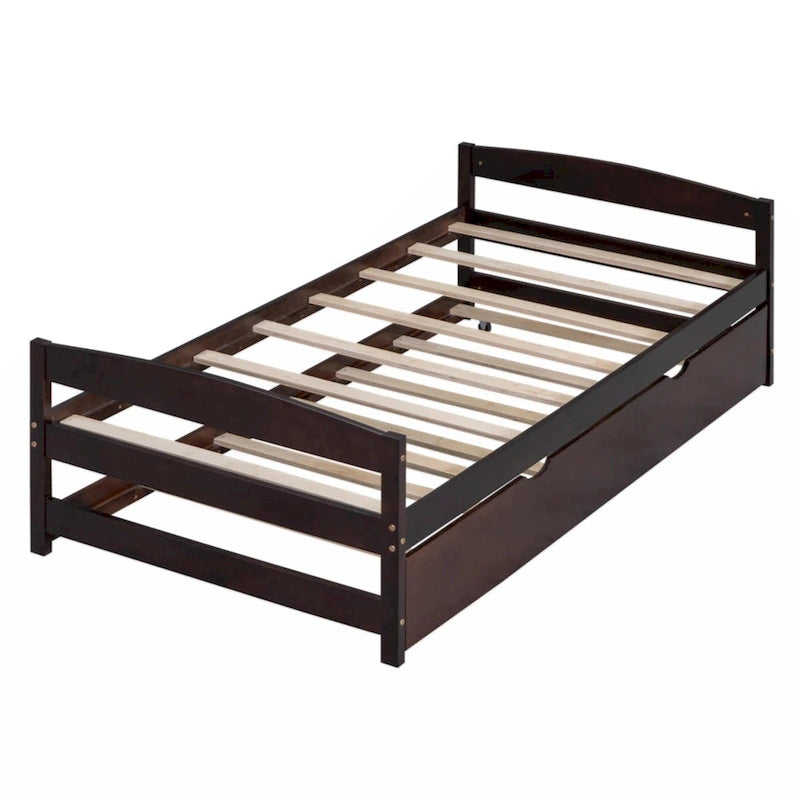 Podestbett in Twin-Größe mit ausziehbarem Bett in Twin-Größe