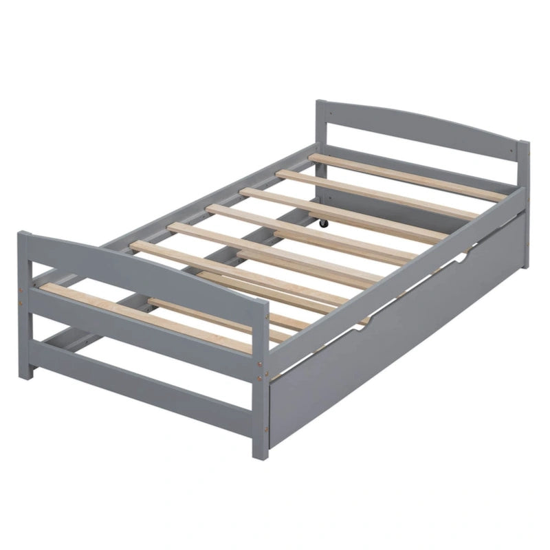 Podestbett in Twin-Größe mit ausziehbarem Bett in Twin-Größe