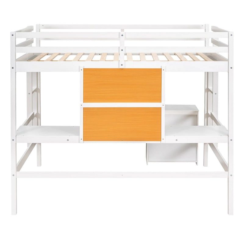 Hochbett in Full-Größe mit Schreibtisch und Schreibtafel