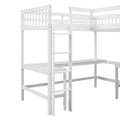 Wood Twin Size L-Shaped Loft Bed with Ladder and 2 Built-in L-Shaped Desks