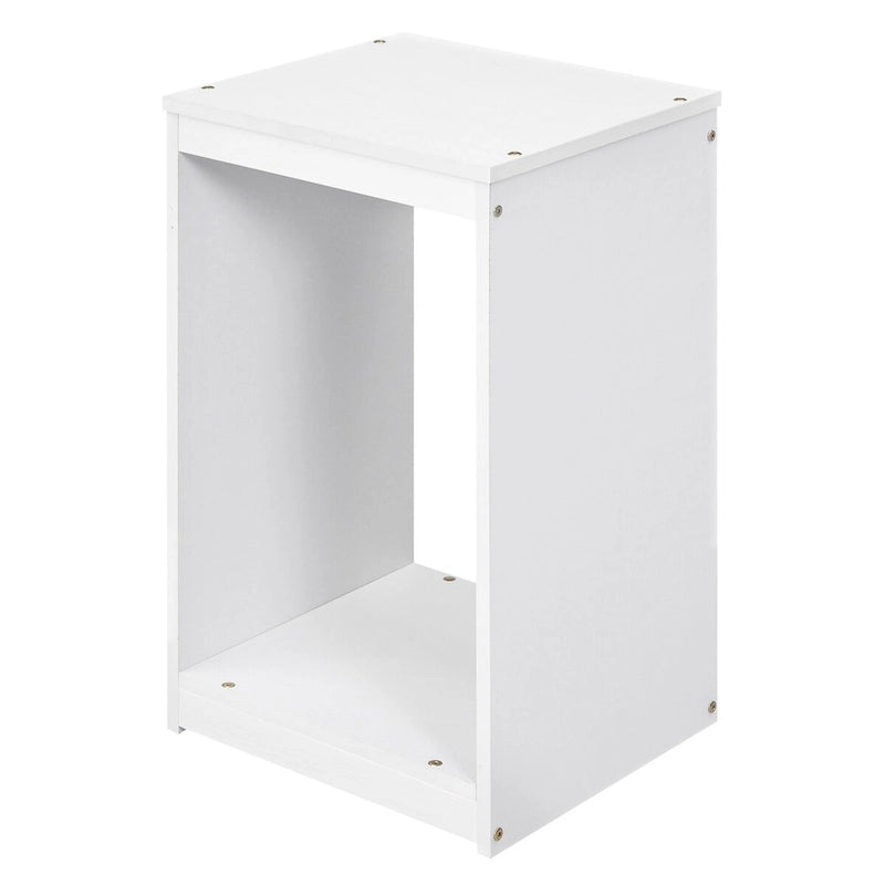 Cama alta tamaño Twin/Full con escritorio de almacenamiento múltiple, luz LED y bandeja lateral, estación de carga, blanca